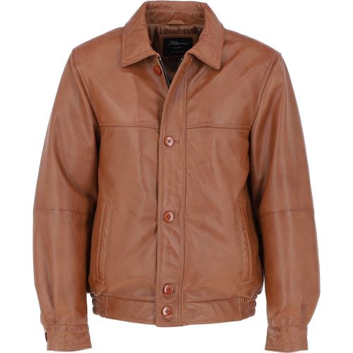 Ferdinando' Mens Leather Bomber Jacket: 5704 Tan Size 2XL - Ashwood Handbags - Modalova