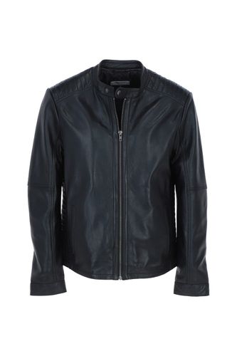 Apos;Elio&apos; Ashwood Leather Mandarin Collar Biker Jacket: e-16110 Black Size 4XL - Ashwood Handbags - Modalova