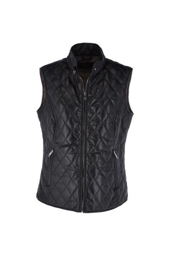 Apos;Hampton&apos; Diamond Quilted Leather Gilet: RIGDEN GILLET Black 12 - Ashwood Handbags - Modalova