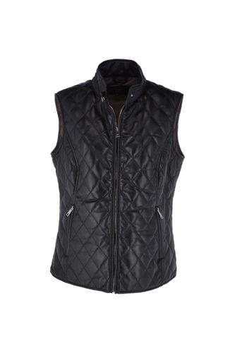 Apos;Hampton&apos; Diamond Quilted Leather Gilet: RIGDEN GILLET Tan 22 - Ashwood Handbags - Modalova