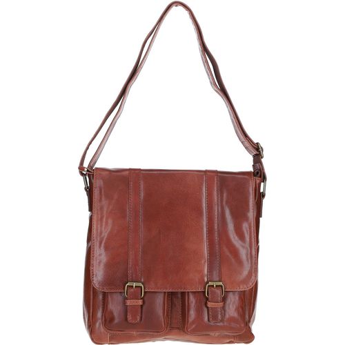 Leather Messenger Bag with Front Buckle Pockets: TL-007 Bridge NA - Ashwood Handbags - Modalova