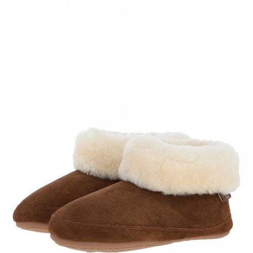 Sheepskin Ladies Bootie Slippers Chestnut 3/4 - Ashwood Handbags - Modalova