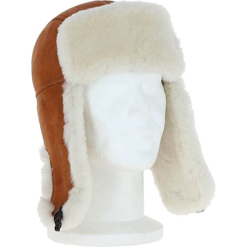 Fenland Mens Sheepskin Trapper Hat: FEN-017 Tan M - Ashwood Handbags - Modalova