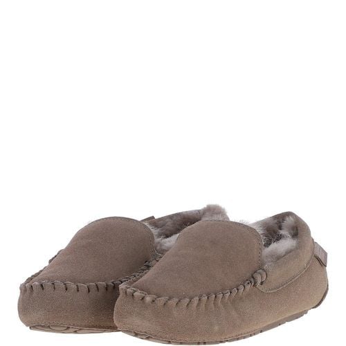 Fenland Ladies Suede Sheepskin Loafers: FLSL Mink 3/4 - Ashwood Handbags - Modalova