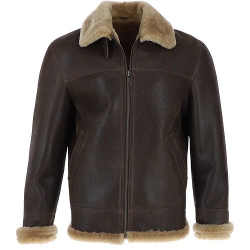 Fenland Mens Sheepskin Flying Jacket: Douglas Brown Antique 3XL - Ashwood Handbags - Modalova