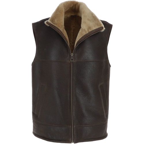 Fenland Mens Sheepskin Gillet: McVoy Brown Antique 2XL - Ashwood Handbags - Modalova