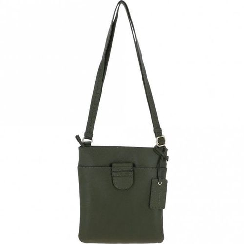 Womens Small Zip Top Leather Cross Body Bag: TAB Military Green NA - Ashwood Handbags - Modalova