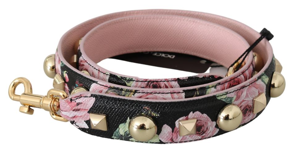 Pink Floral Leather Stud Accessory Shoulder Women's Strap - Dolce & Gabbana - Modalova