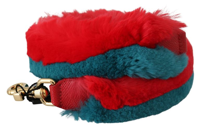 Blue Rabbit Fur Leather Shoulder Women's Strap - Dolce & Gabbana - Modalova