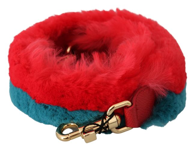 Blue Rabbit Fur Leather Shoulder Women's Strap - Dolce & Gabbana - Modalova