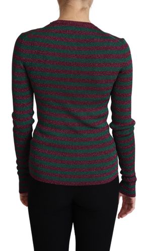 Multicolor Stripes Crew Neck Pullover Women's Sweater - Dolce & Gabbana - Modalova