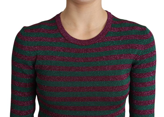 Multicolor Stripes Crew Neck Pullover Women's Sweater - Dolce & Gabbana - Modalova