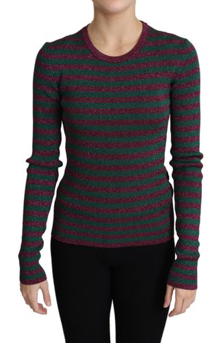 Multicolor Stripes Crew Neck Pullover Women's Sweater - Dolce & Gabbana - Modalova
