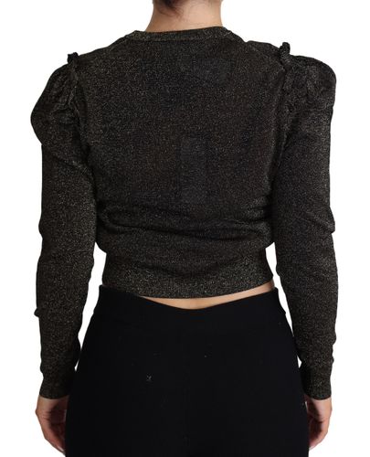 Gold Cropped Women Pullover Women's Sweater - Dolce & Gabbana - Modalova