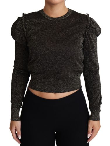 Gold Cropped Women Pullover Women's Sweater - Dolce & Gabbana - Modalova