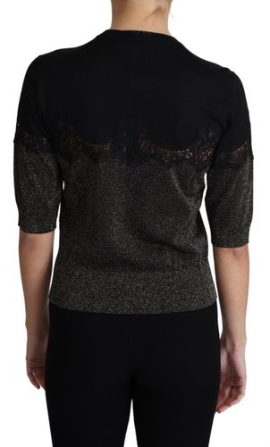 Shiny Lurex Lace Insert Pullover Women's Top - Dolce & Gabbana - Modalova