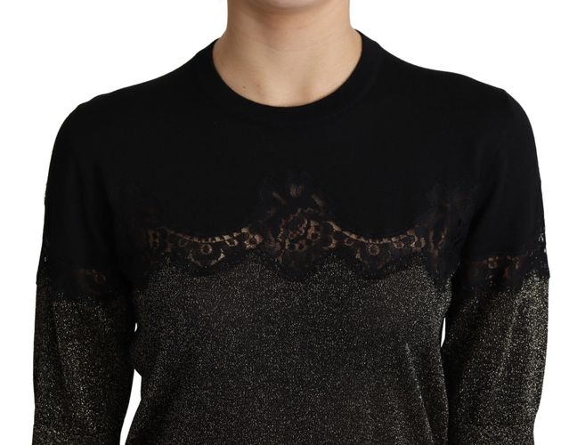Shiny Lurex Lace Insert Pullover Women's Top - Dolce & Gabbana - Modalova