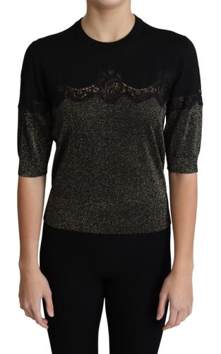 Shiny Lurex Lace Insert Pullover Women's Top - Dolce & Gabbana - Modalova