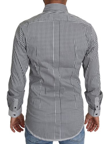 White Checkered Casual Men's Shirt - Dolce & Gabbana - Modalova
