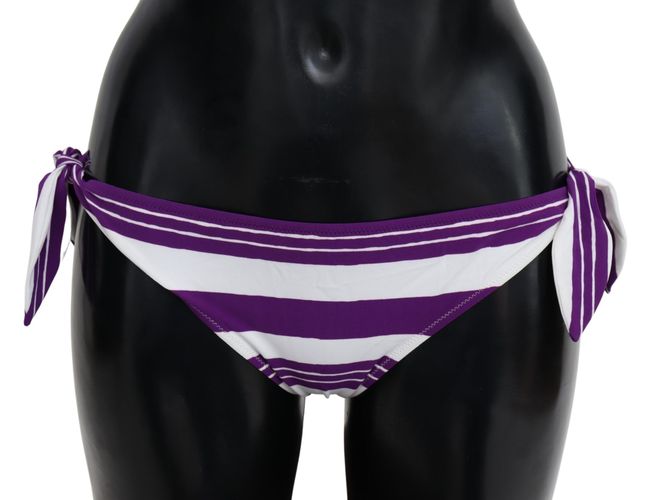 Purple White Stripes Beachwear Bikini Women's Bottom - Dolce & Gabbana - Modalova