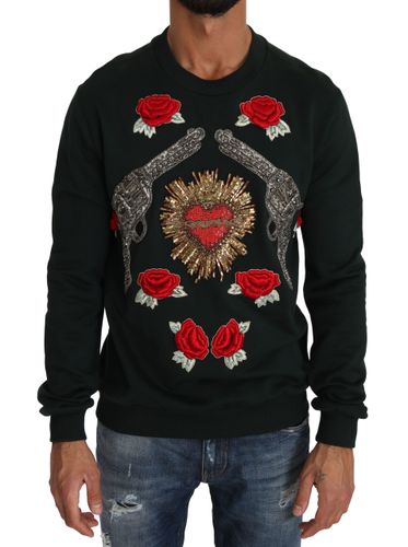 Crystal Heart Roses Gun Men's Sweater - Dolce & Gabbana - Modalova