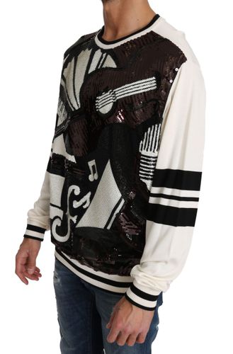 Jazz Sequined Guitar Pullover Top Men's Sweater - Dolce & Gabbana - Modalova