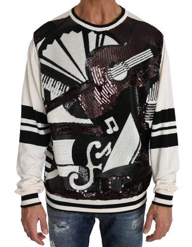 Jazz Sequined Guitar Pullover Top Men's Sweater - Dolce & Gabbana - Modalova