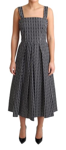 White Pattern Cotton A-Line Women's Dress - Dolce & Gabbana - Modalova