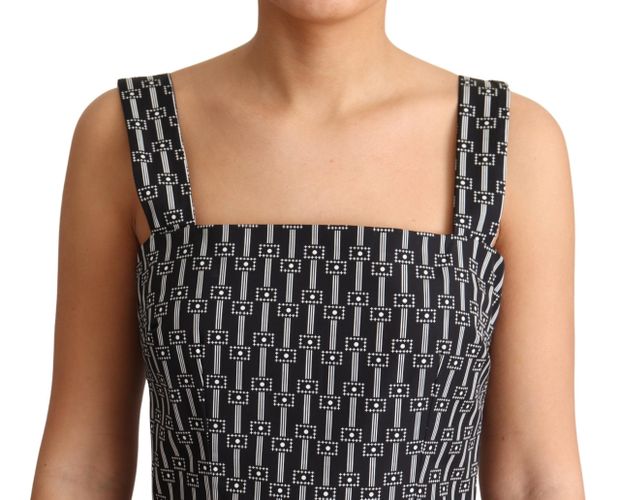 White Pattern Cotton A-Line Women's Dress - Dolce & Gabbana - Modalova