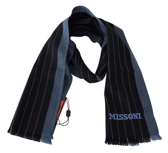 Black Striped Wool Unisex Wrap Men's scarf - Missoni - Modalova