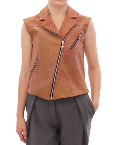 Leather Jacket Women's Vest - La Maison du Couturier - Modalova
