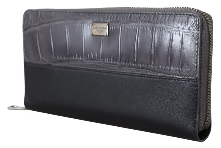 Black Zip Around Continental Clutch Leather Men's Wallet - Dolce & Gabbana - Modalova