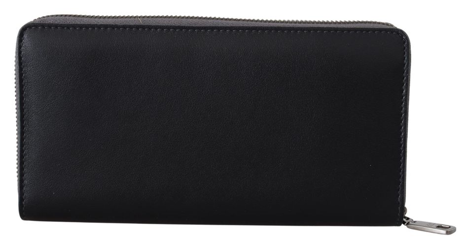 Black Zip Around Continental Clutch Leather Men's Wallet - Dolce & Gabbana - Modalova