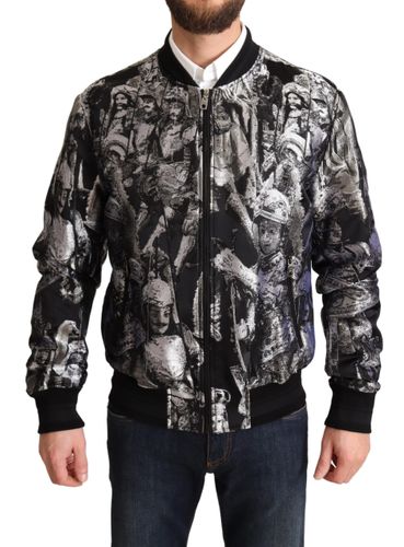 Silver Puppi Motive Bomber Men's Jacket - Dolce & Gabbana - Modalova