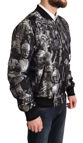 Silver Puppi Motive Bomber Men's Jacket - Dolce & Gabbana - Modalova