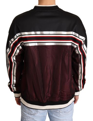 Red Mesh Sport Pullover Crewneck Men's Sweater - Dolce & Gabbana - Modalova