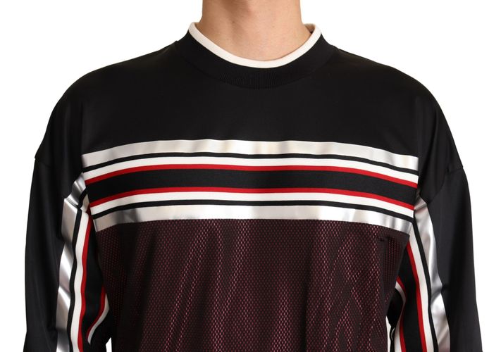 Red Mesh Sport Pullover Crewneck Men's Sweater - Dolce & Gabbana - Modalova