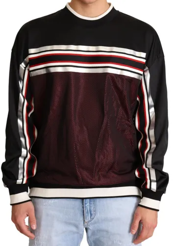 Red Mesh Sport Pullover Crewneck Men's Sweater - Dolce & Gabbana - Modalova