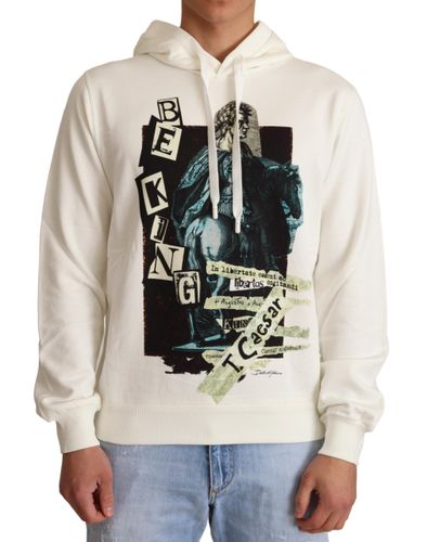 King Ceasar Cotton Hooded Men's Sweater - Dolce & Gabbana - Modalova