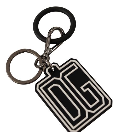 White DG Rubber Logo Silver Ring Men's Keychain - Dolce & Gabbana - Modalova
