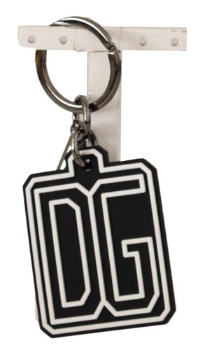White DG Rubber Logo Silver Ring Men's Keychain - Dolce & Gabbana - Modalova