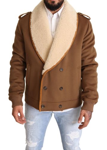 Double Breasted Shearling Coat Men's Jacket - Dolce & Gabbana - Modalova