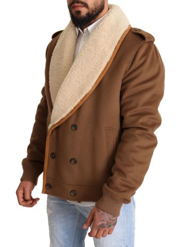 Double Breasted Shearling Coat Men's Jacket - Dolce & Gabbana - Modalova