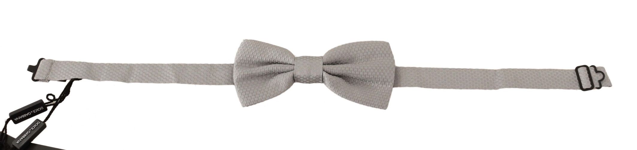 Silver 100% Silk Adjustable Neck Papillon Bow Men's Tie - Dolce & Gabbana - Modalova