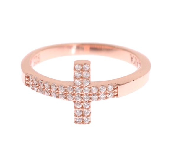 Gold 925 Silver Womens Cross CZ Ring - Nialaya - Modalova