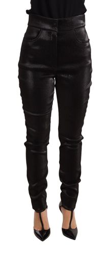 Silver Lurex Thread Cotton Stretch Women's Pants - Dolce & Gabbana - Modalova