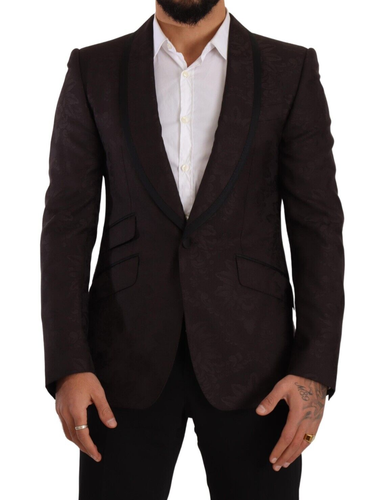 Purple Jacquard Single Breasted SICILIA Men's Blazer - Dolce & Gabbana - Modalova