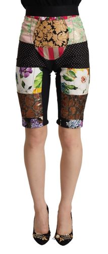 Patchwork High Waist Cropped Women's Pants - Dolce & Gabbana - Modalova