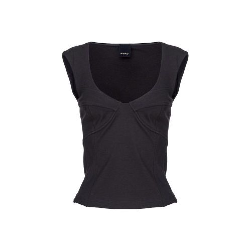 PINKO Black Nylon Women's T-Shirt - PINKO - Modalova