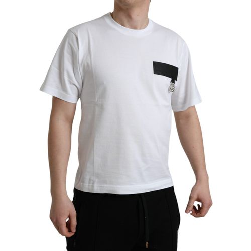Logo Patch Cotton Crew Neck Men's T-shirt (Pre-Owned) - Dolce & Gabbana - Modalova